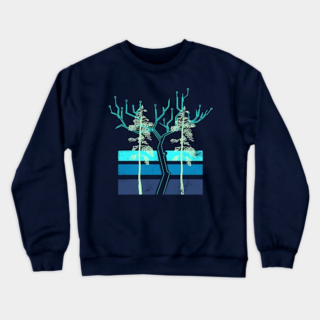 Techno Tree Crewneck Sweatshirt by pilipsjanuariusDesign